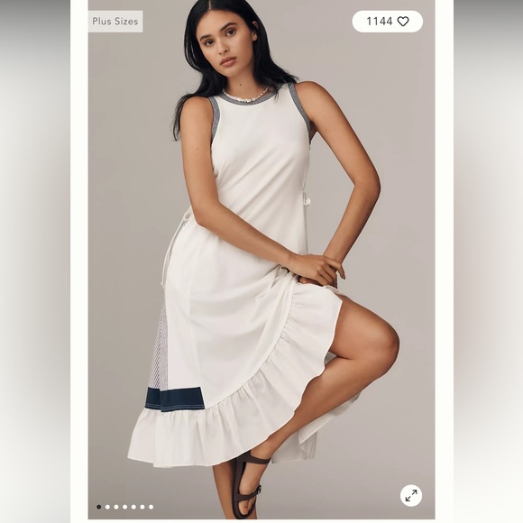 Daily Practice Ball Toss Pleated Midi Tank Dress - Picture 2 of 4